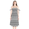 Aztec Design  Pattern Shoulder Tie Bardot Midi Dress View1