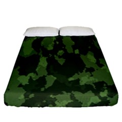 Camouflage Green Army Texture Fitted Sheet (queen Size) by BangZart