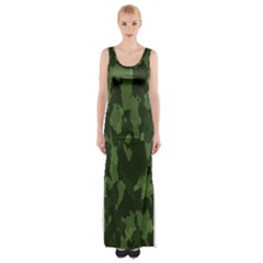 Camouflage Green Army Texture Maxi Thigh Split Dress by BangZart