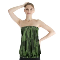 Camouflage Green Army Texture Strapless Top by BangZart