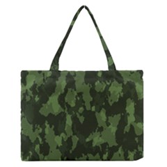 Camouflage Green Army Texture Medium Zipper Tote Bag by BangZart