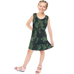 Camouflage Green Army Texture Kids  Tunic Dress by BangZart