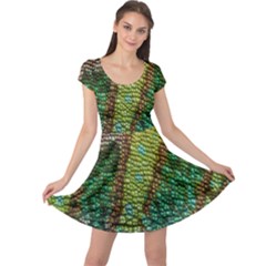 Chameleon Skin Texture Cap Sleeve Dresses by BangZart