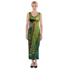 Chameleon Skin Texture Fitted Maxi Dress