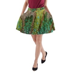 Chameleon Skin Texture A-line Pocket Skirt by BangZart