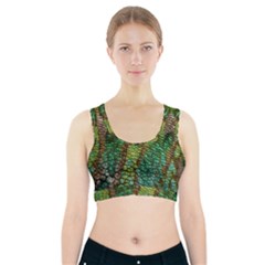 Chameleon Skin Texture Sports Bra With Pocket