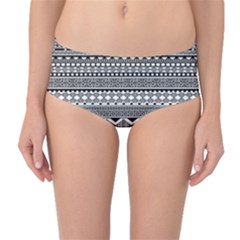 Aztec Pattern Design Mid-waist Bikini Bottoms by BangZart