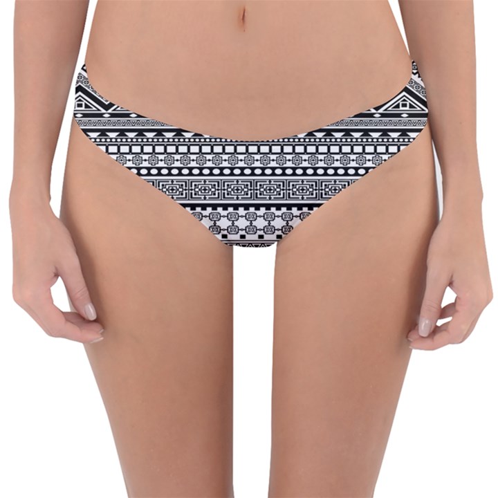 Aztec Pattern Design Reversible Hipster Bikini Bottoms