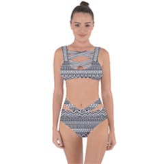 Aztec Pattern Design Bandaged Up Bikini Set 