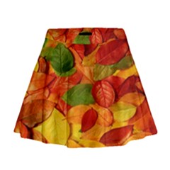 Leaves Texture Mini Flare Skirt by BangZart