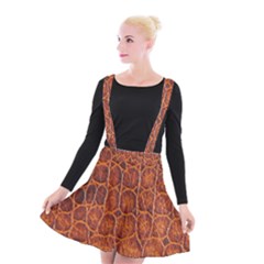 Crocodile Skin Texture Suspender Skater Skirt