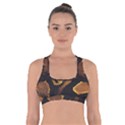 Gold Snake Skin Cross Back Sports Bra View1