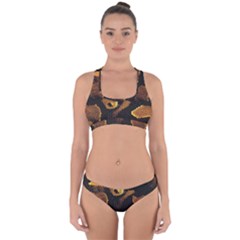 Gold Snake Skin Cross Back Hipster Bikini Set