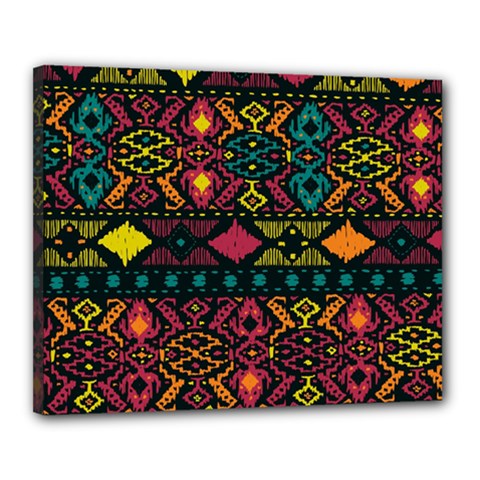 Bohemian Patterns Tribal Canvas 20  X 16  by BangZart