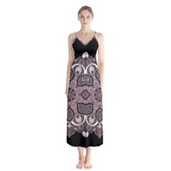 Ornate Mandala Button Up Chiffon Maxi Dress