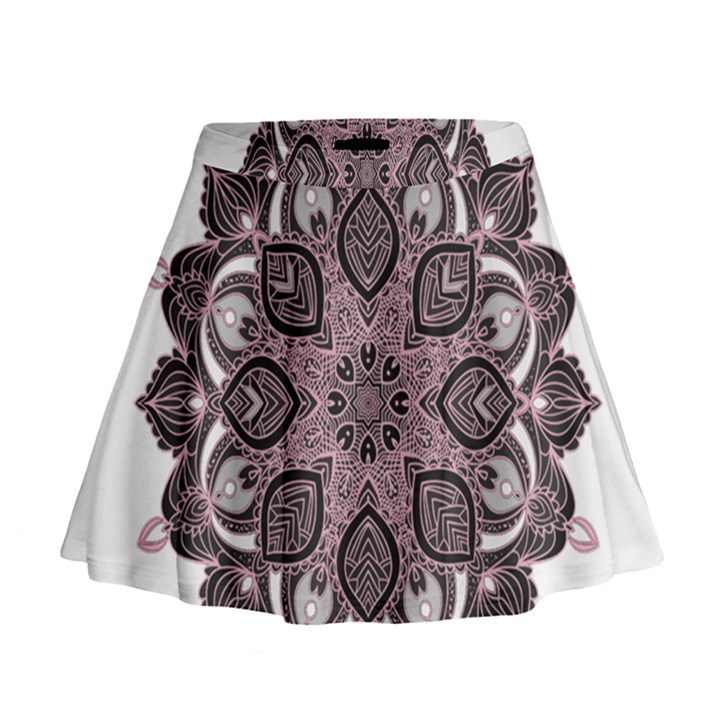 Ornate mandala Mini Flare Skirt