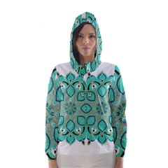 Ornate Mandala Hooded Wind Breaker (women) by Valentinaart