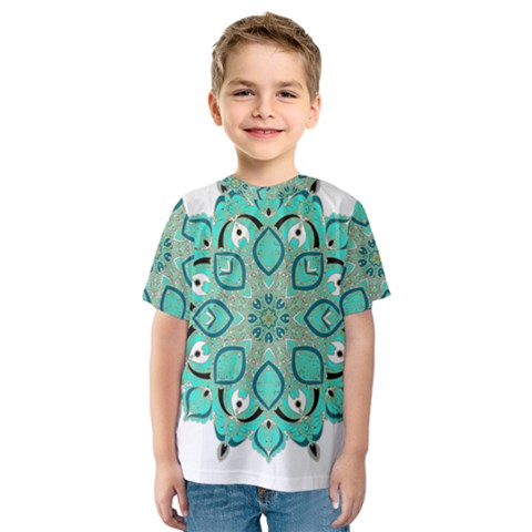 Ornate Mandala Kids  Sport Mesh Tee by Valentinaart