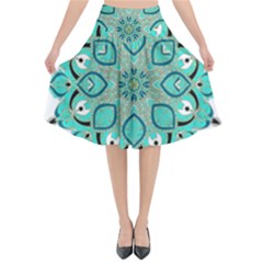 Ornate Mandala Flared Midi Skirt