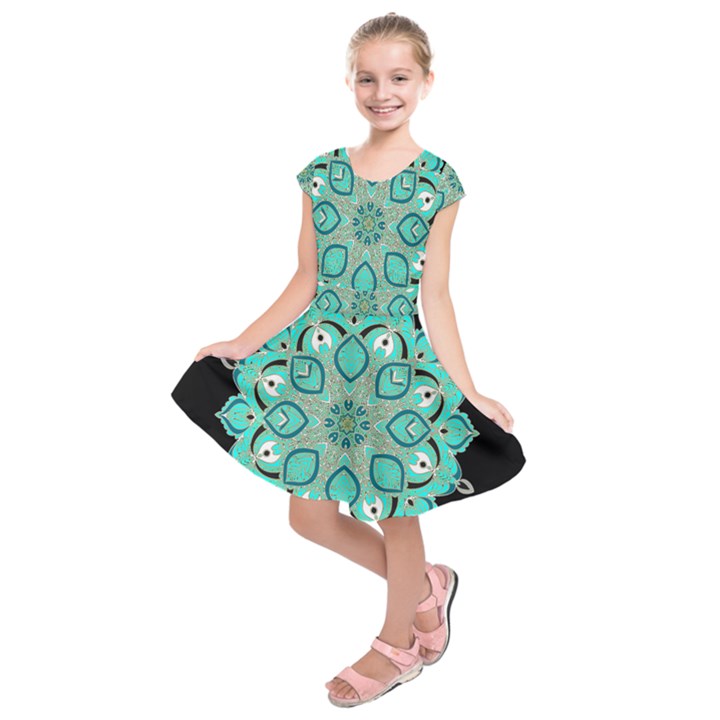 Ornate mandala Kids  Short Sleeve Dress