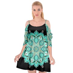 Ornate Mandala Cutout Spaghetti Strap Chiffon Dress