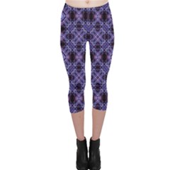 Lavender Moroccan Tilework  Capri Leggings  by KirstenStar