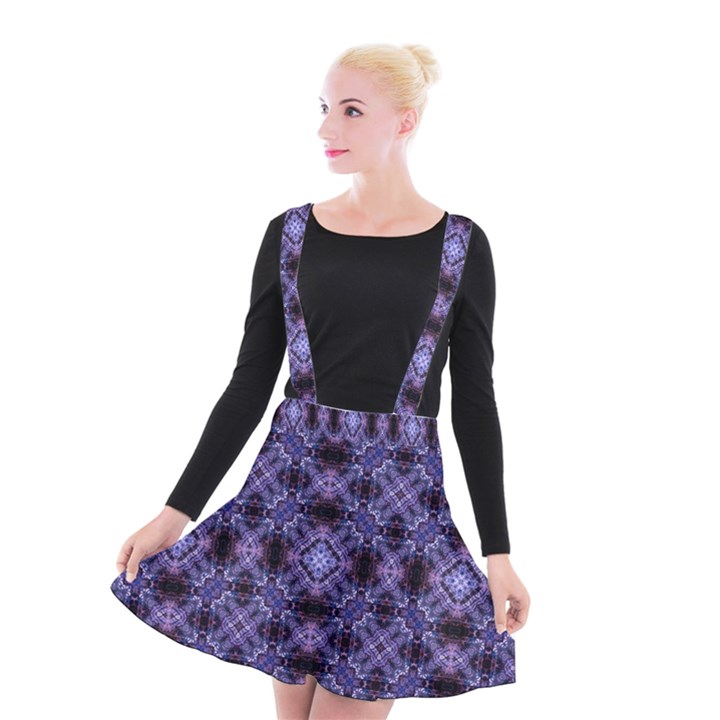 Lavender Moroccan Tilework  Suspender Skater Skirt