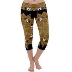 Ornate Mandala Capri Yoga Leggings by Valentinaart