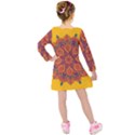 Ornate mandala Kids  Long Sleeve Velvet Dress View2