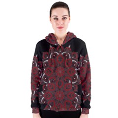 Ornate Mandala Women s Zipper Hoodie by Valentinaart