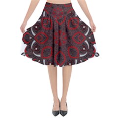 Ornate Mandala Flared Midi Skirt by Valentinaart