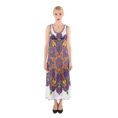 Ornate Mandala Sleeveless Maxi Dress by Valentinaart