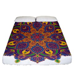 Ornate Mandala Fitted Sheet (queen Size) by Valentinaart