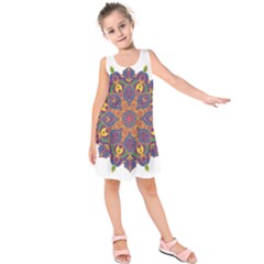 Ornate Mandala Kids  Sleeveless Dress by Valentinaart