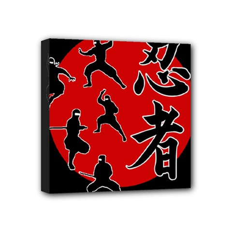 Ninja Mini Canvas 4  X 4  by Valentinaart