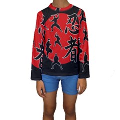 Ninja Kids  Long Sleeve Swimwear by Valentinaart