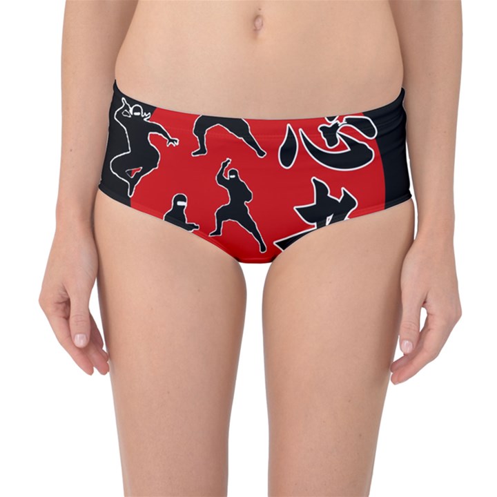 Ninja Mid-Waist Bikini Bottoms