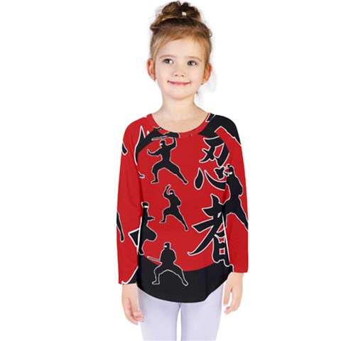 Ninja Kids  Long Sleeve Tee by Valentinaart