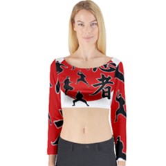 Ninja Long Sleeve Crop Top by Valentinaart