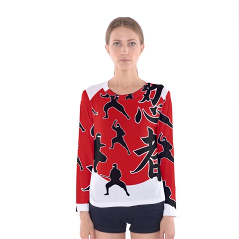 Ninja Women s Long Sleeve Tee by Valentinaart