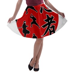 Ninja A-line Skater Skirt by Valentinaart