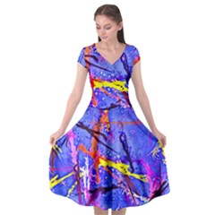 Paint Splashes         Cap Sleeve Wrap Front Dress by LalyLauraFLM