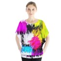 Colorful blurry paint strokes                            Batwing Chiffon Blouse View1