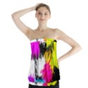 Colorful blurry paint strokes                            Strapless Top View1