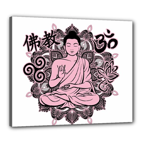 Ornate Buddha Canvas 24  X 20  by Valentinaart