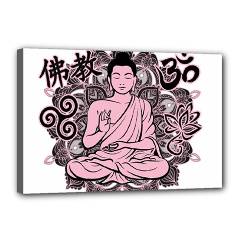 Ornate Buddha Canvas 18  X 12  by Valentinaart