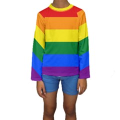 Pride Rainbow Flag Kids  Long Sleeve Swimwear by Valentinaart