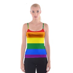 Pride Rainbow Flag Spaghetti Strap Top by Valentinaart