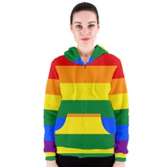 Pride Rainbow Flag Women s Zipper Hoodie