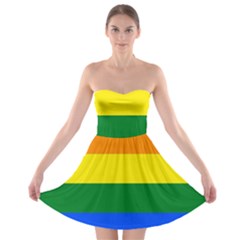 Pride Rainbow Flag Strapless Bra Top Dress by Valentinaart